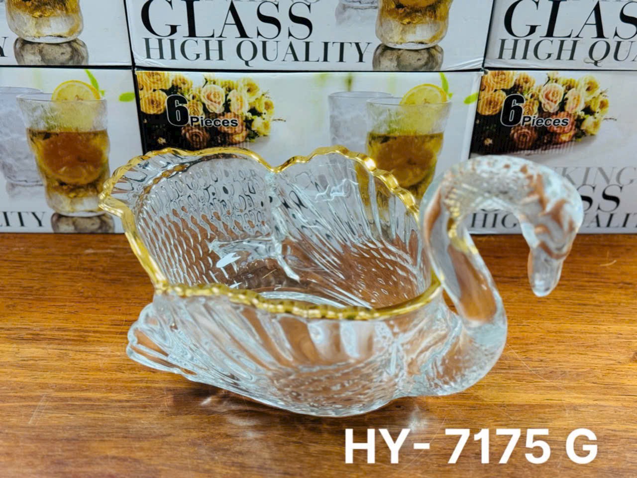 Đĩa thuỷ tinh hình thiên nga đựng hoa quả , đĩa đựng bánh kẹo hoa quả