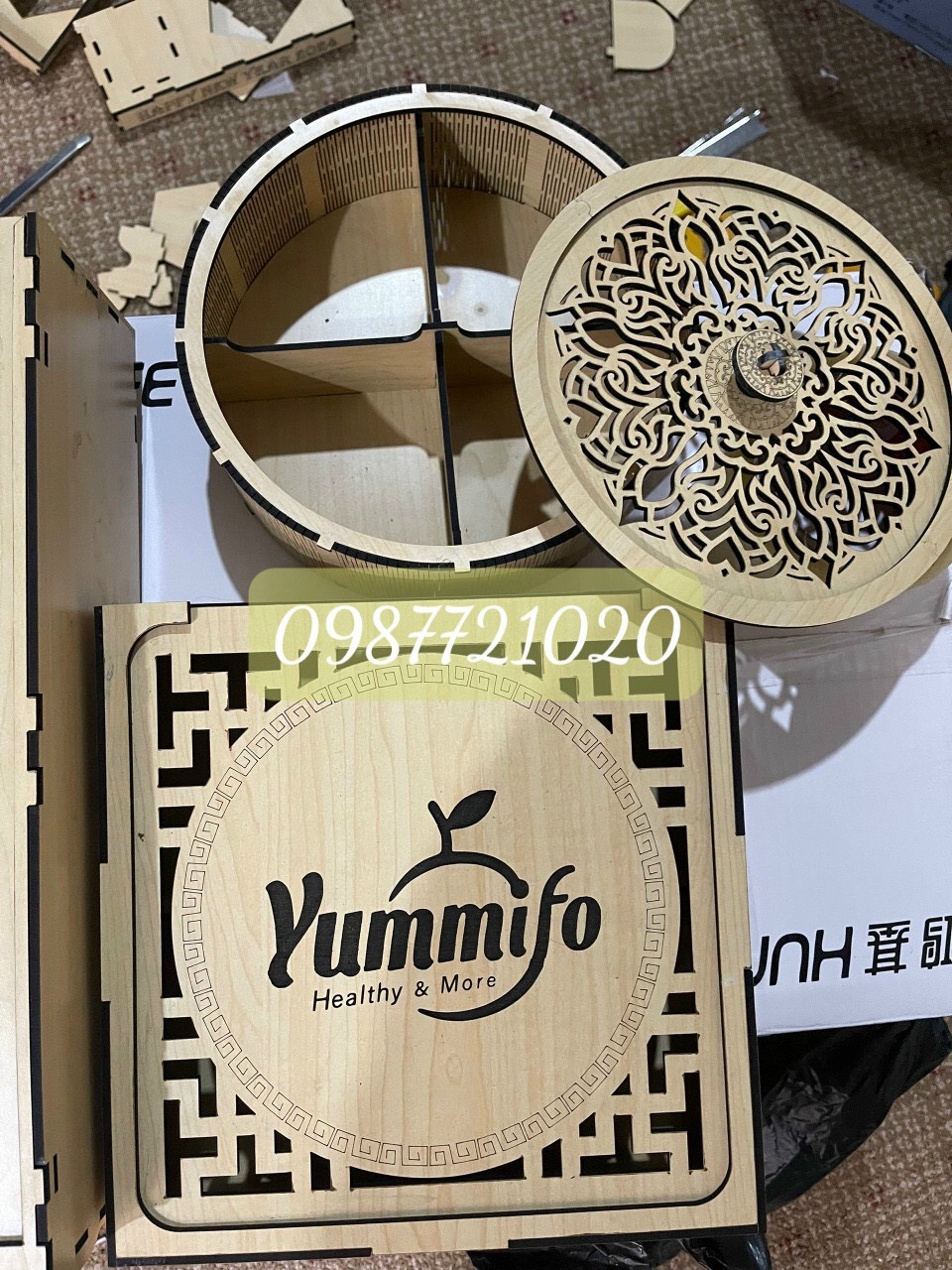 Hộp Đựng bình cốc giữ nhiệt bằng gỗ MDF- phù hợp cho các doanh nghiệp, các công ty