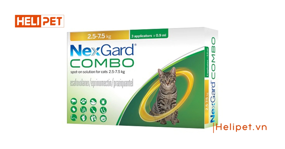 Nexgard Combo - ống nhỏ gáy phòng và trị nội ngoại ký sinh cho mèo