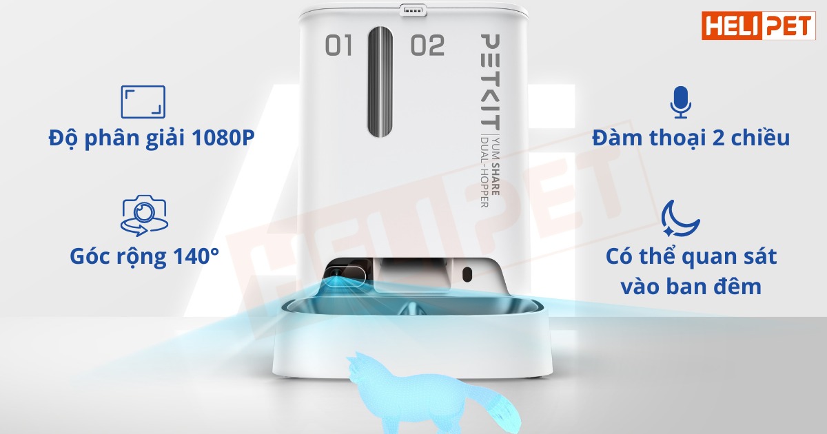máy cho ăn tự động có camera petkit