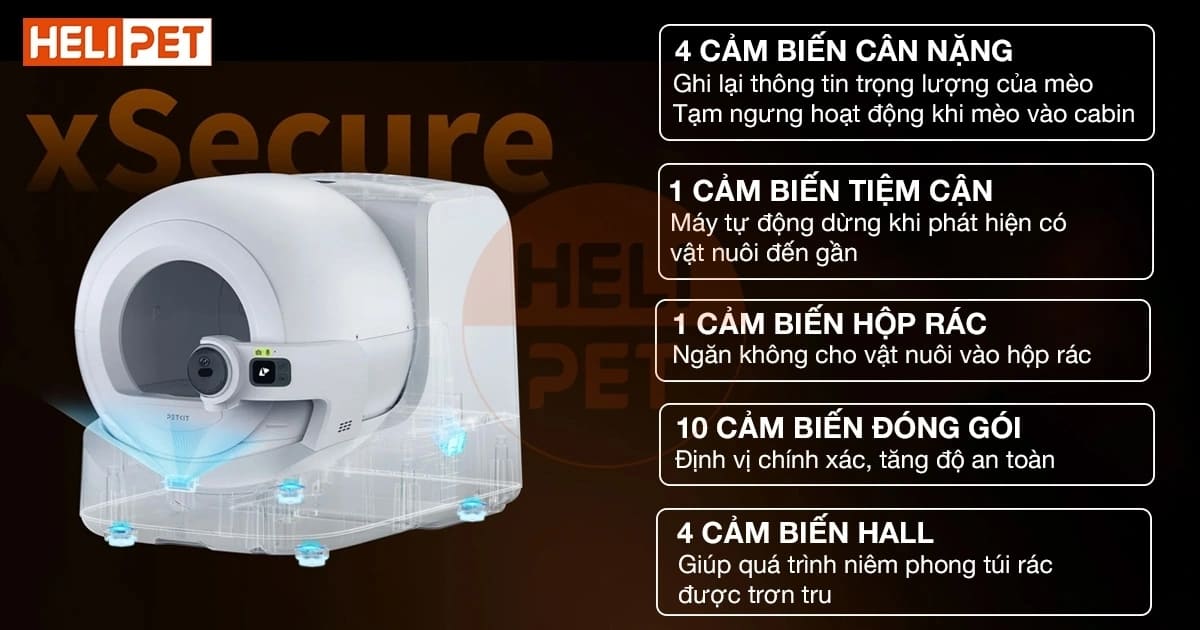 PETKIT Purobot Ultra được trang bị 20 cảm biến an toàn cho mèo cưng