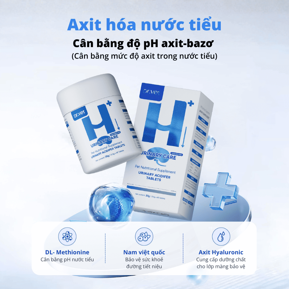 Viên tiết niệu cân bằng pH cho chó mèo Dr.Vet - xanh dương