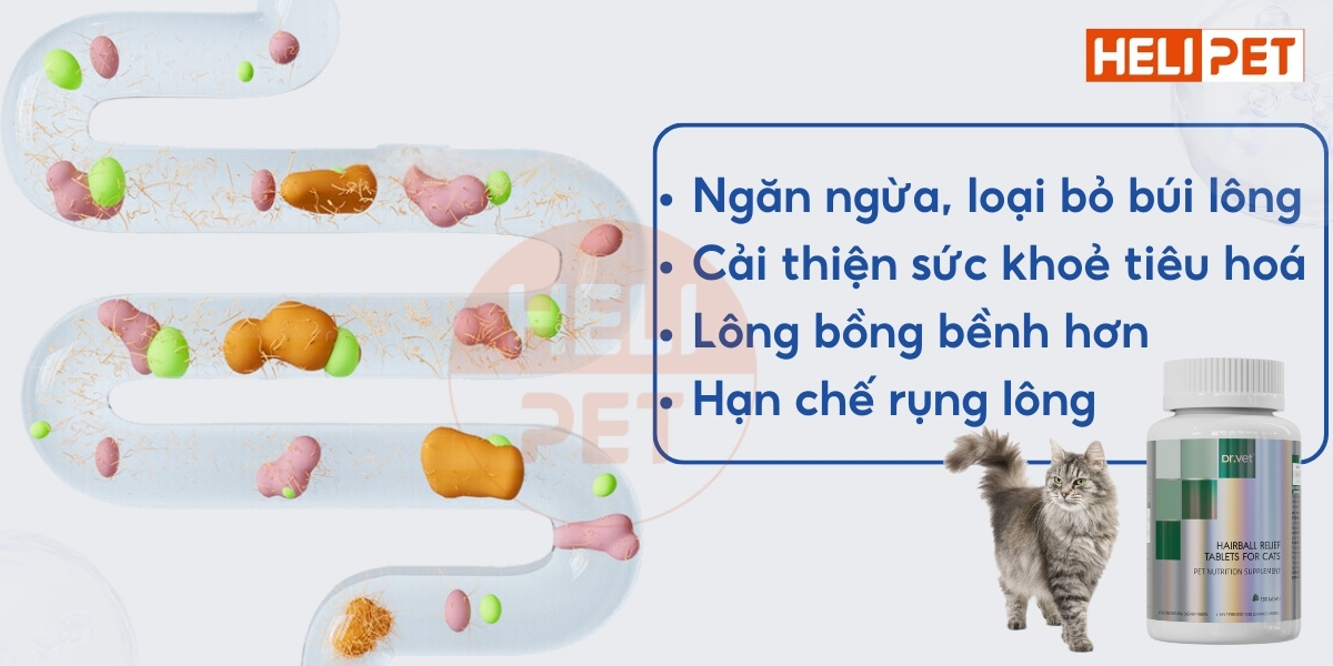 viên tiêu búi lông cho mèo DR.VET