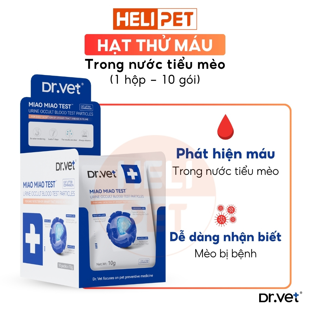 Hạt phát hiện máu trong nước tiểu mèo DR.VET