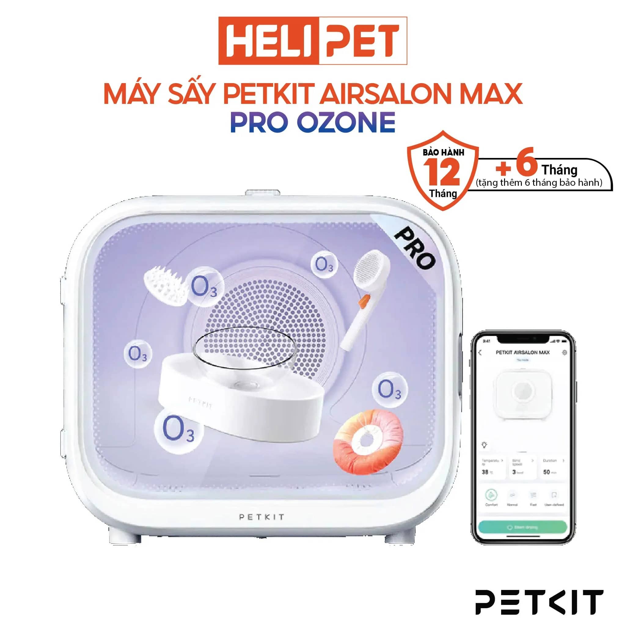 Lồng sấy lông chó mèo PETKIT AirSalon Max Pro Ozone