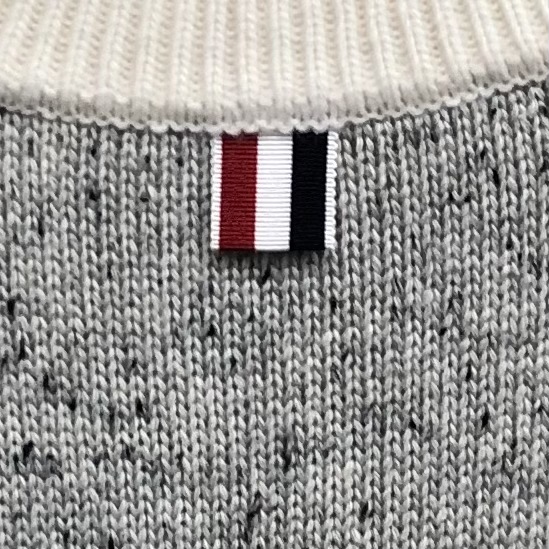 Thom Browne Donegal Mohair Contrast Framing 4-Bar Oversized Pullover