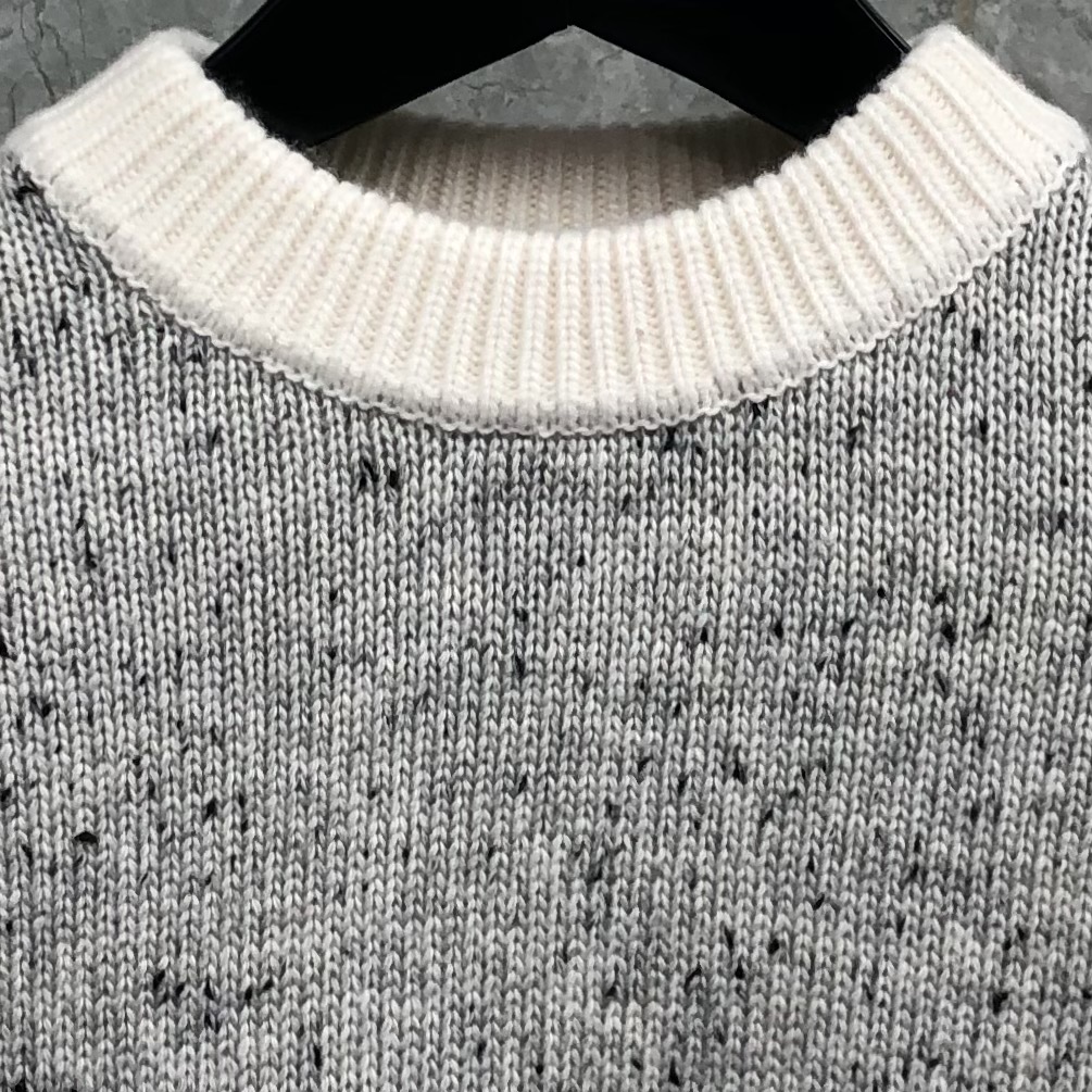 Thom Browne Donegal Mohair Contrast Framing 4-Bar Oversized Pullover