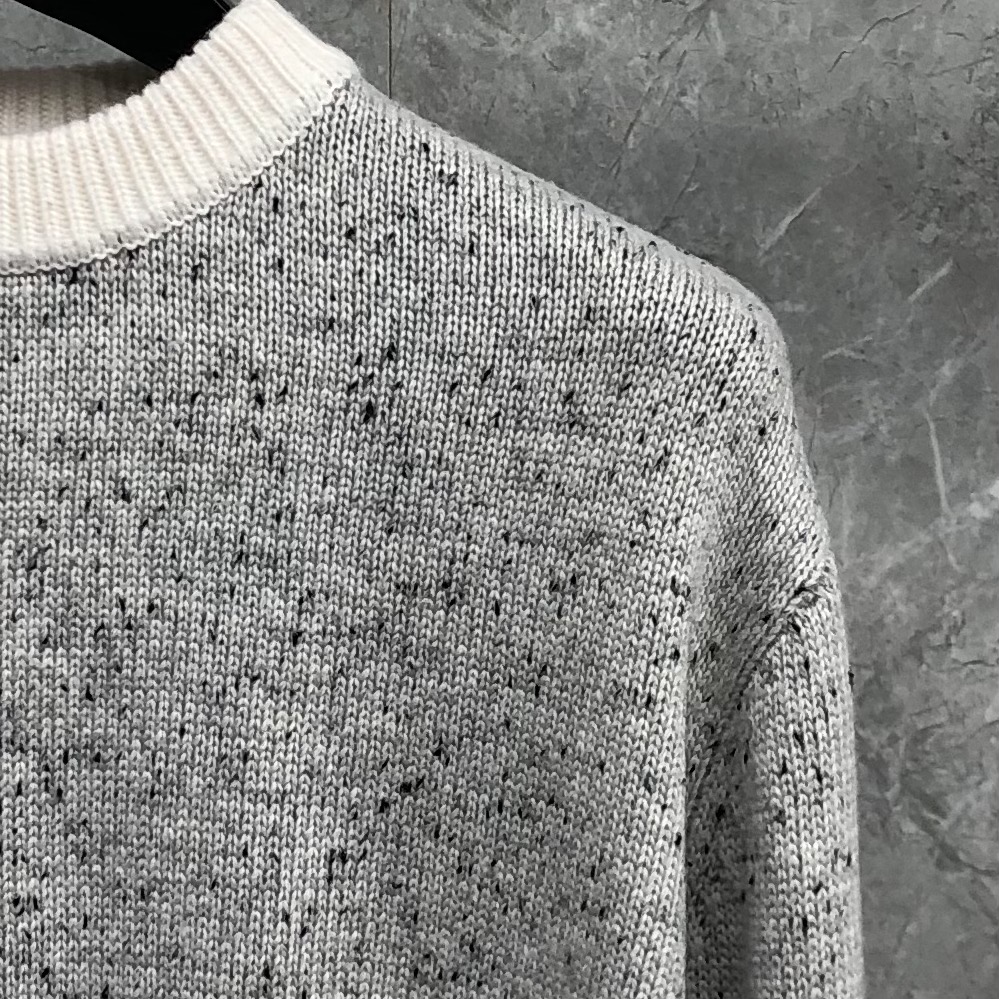 Thom Browne Donegal Mohair Contrast Framing 4-Bar Oversized Pullover