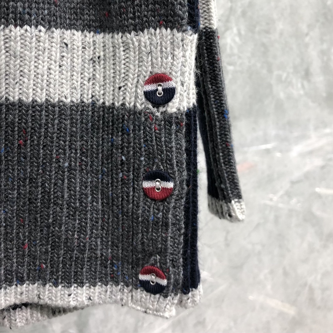 Thom Browne Donegal Mohair Contrast Framing 4-Bar Oversized Pullover