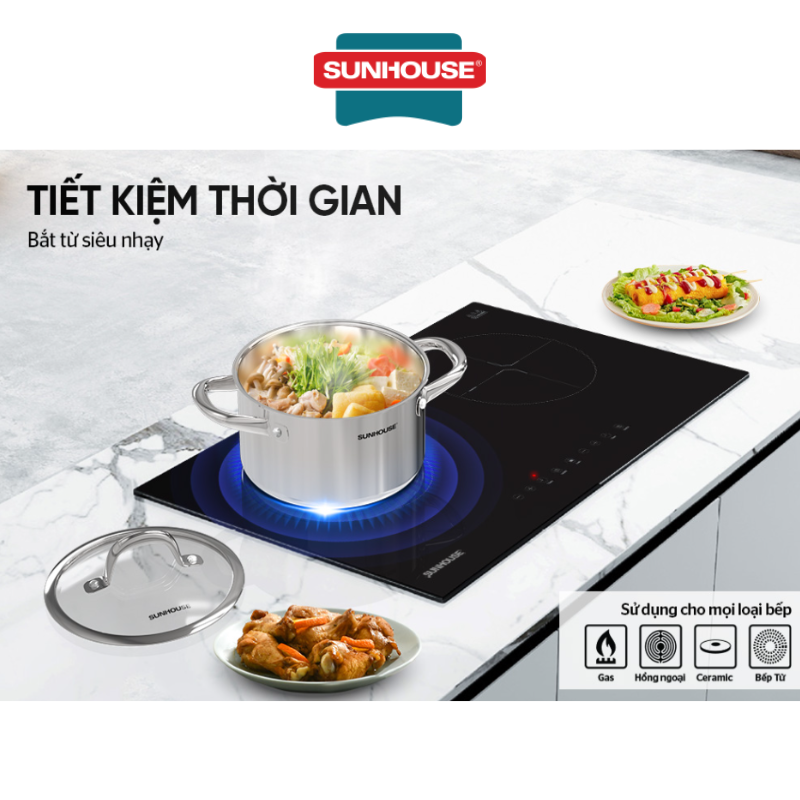 Nồi Inox 304 đáy liền Sunhouse SHG706
