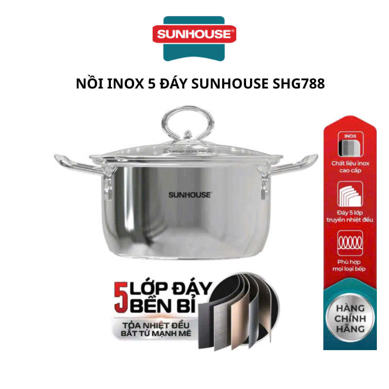 Nồi Inox 5 đáy Sunhouse SHG788