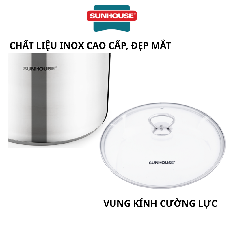 Nồi luôc̣ gà Inox 3 đáy Sunhouse SH28LG