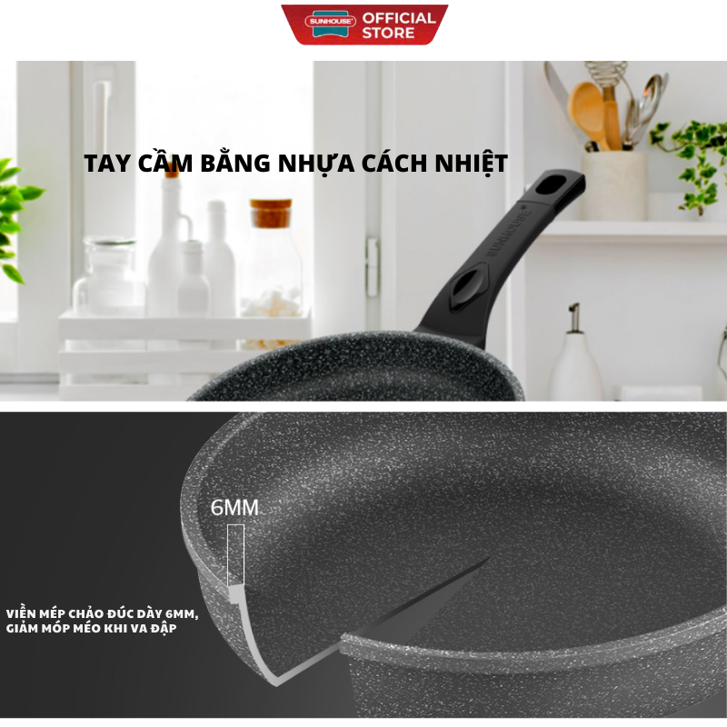 Chảo siêu bền đá Sunhouse SBD20/24/26/28