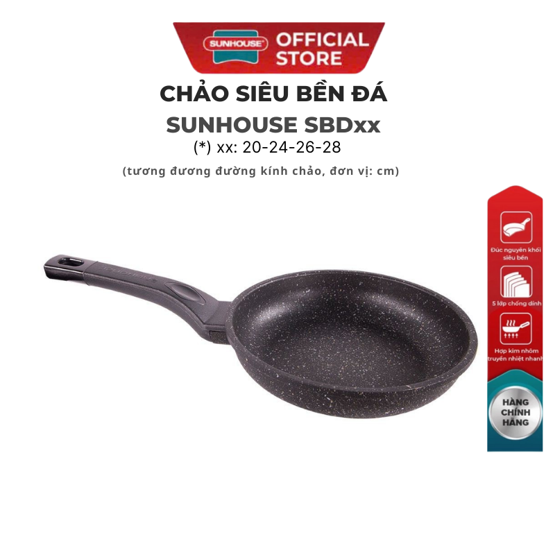 Chảo siêu bền đá Sunhouse SBD20/24/26/28
