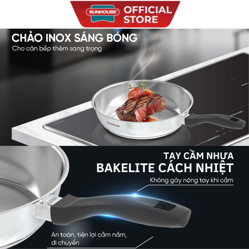 Chảo inox Impact Sunhouse ECO  IN24M3/IN26M3/IN28M3