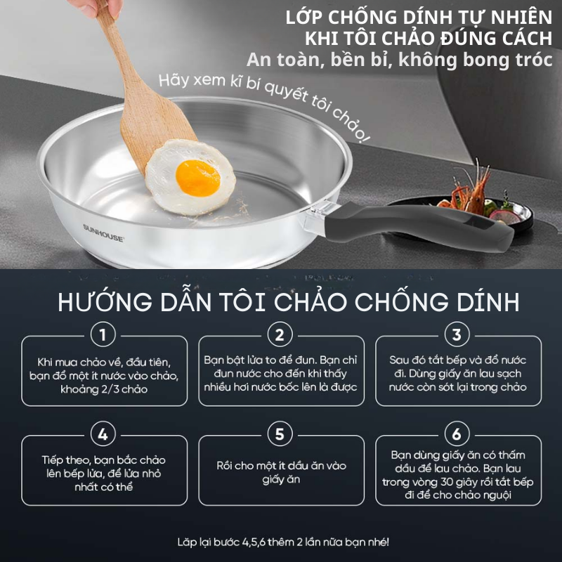 Chảo inox Impact Sunhouse ECO  IN24M3/IN26M3/IN28M3