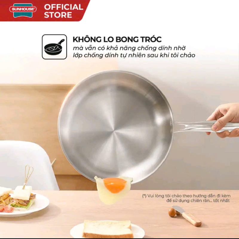 Chảo Inox đa lớp Sunhouse IN20M6/IN24M6/IN28M6