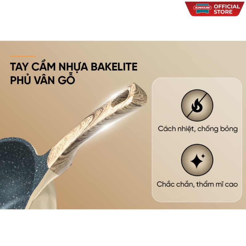 Chảo siêu bền đá sâu đáy từ Sunhouse SBDS24M