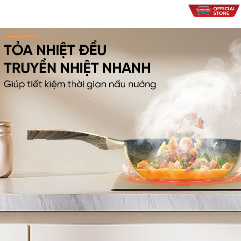 Chảo siêu bền đá sâu đáy từ Sunhouse SBDS24M