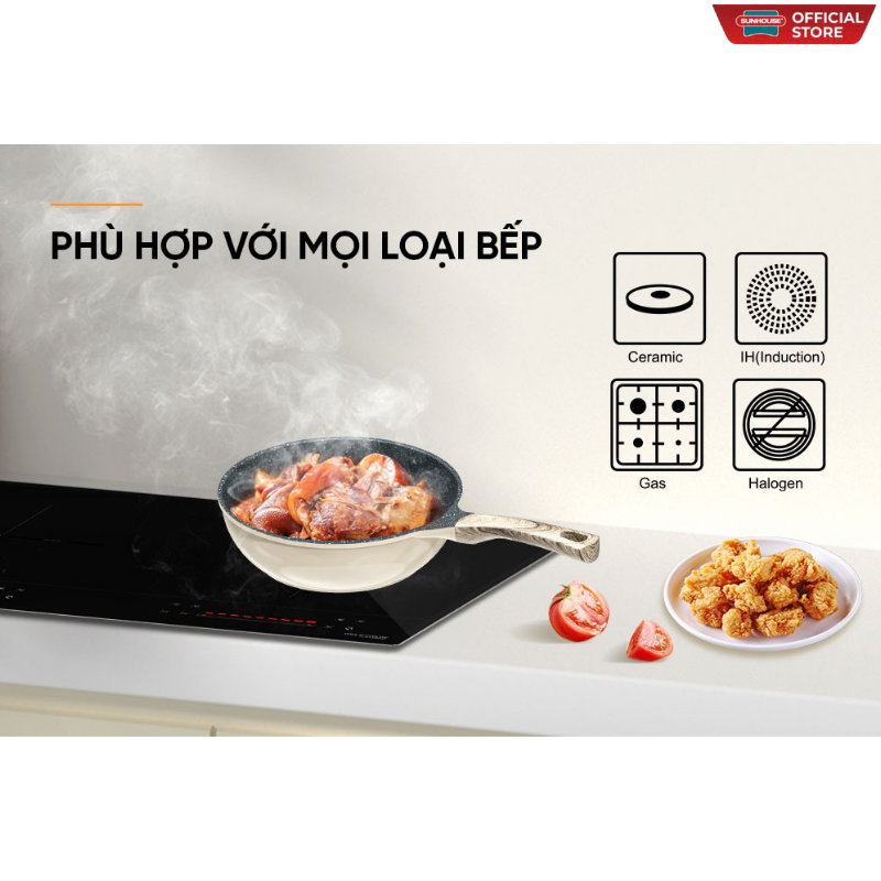 Chảo siêu bền đá sâu đáy từ Sunhouse SBDS24M