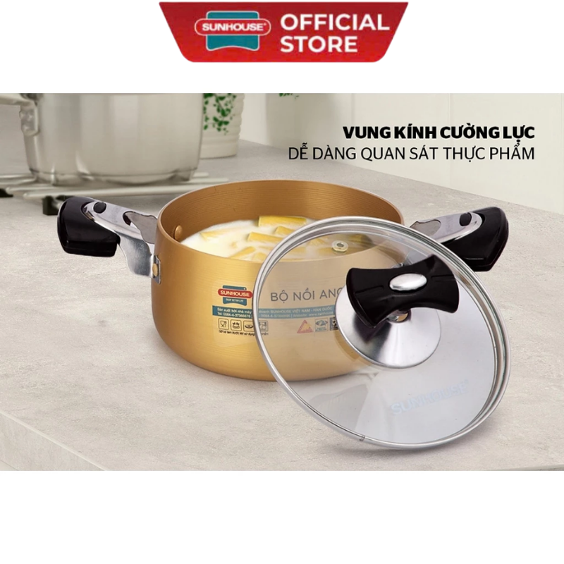 Bộ nồi Anod Sunhouse SH6634N