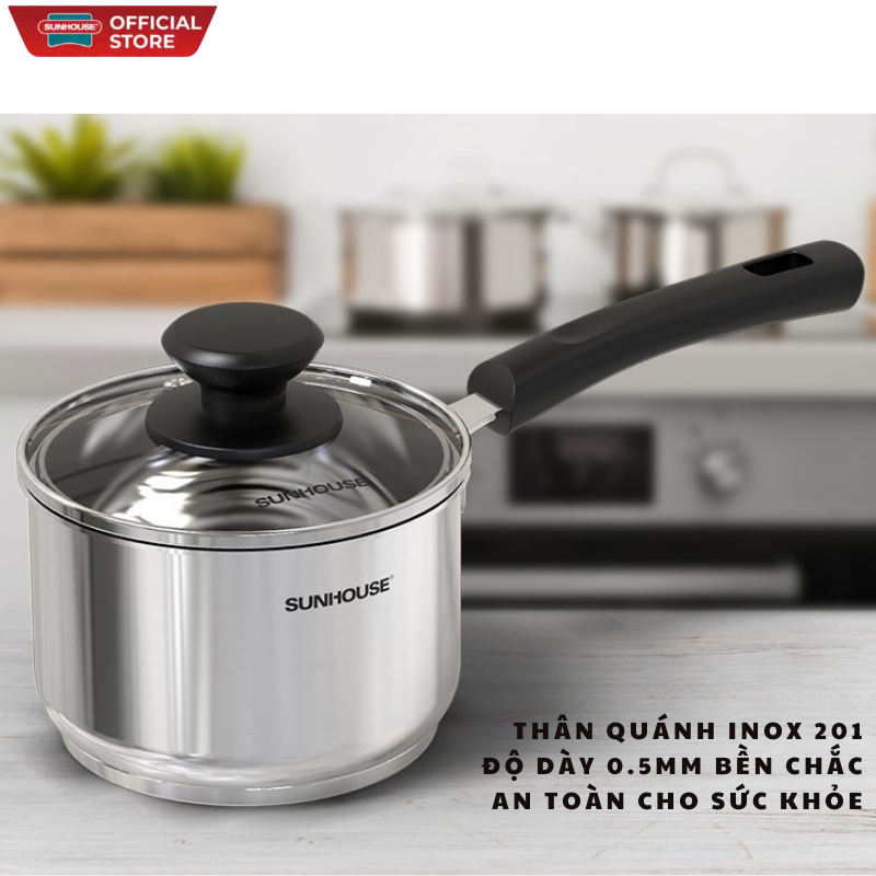 Quánh inox 3 đáy sunhouse SHG300-14