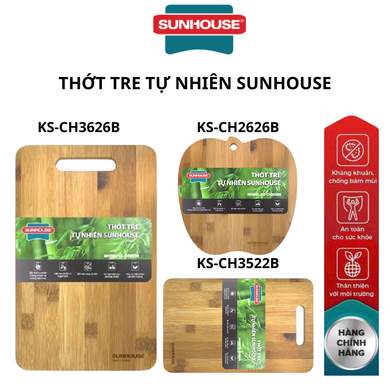 Thớt tre tự nhiên Sunhouse KS-CH2626B/KS-CH3522B/KS-CH3626B