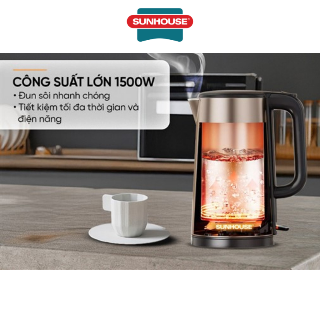 Ấm siêu tốc Inox 2 lớp 2L Sunhouse SHD1396