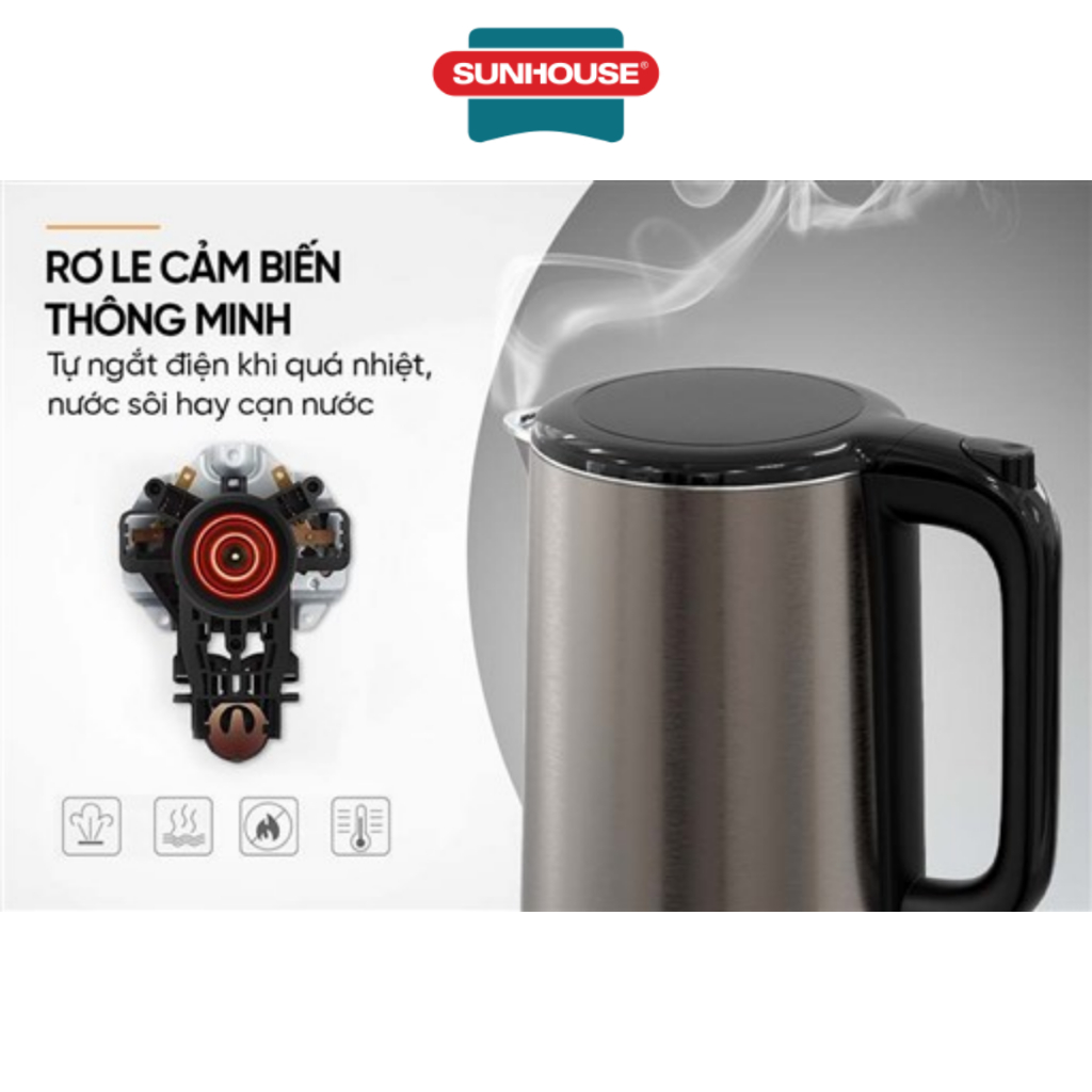 Ấm siêu tốc Inox 2 lớp 2L Sunhouse SHD1396