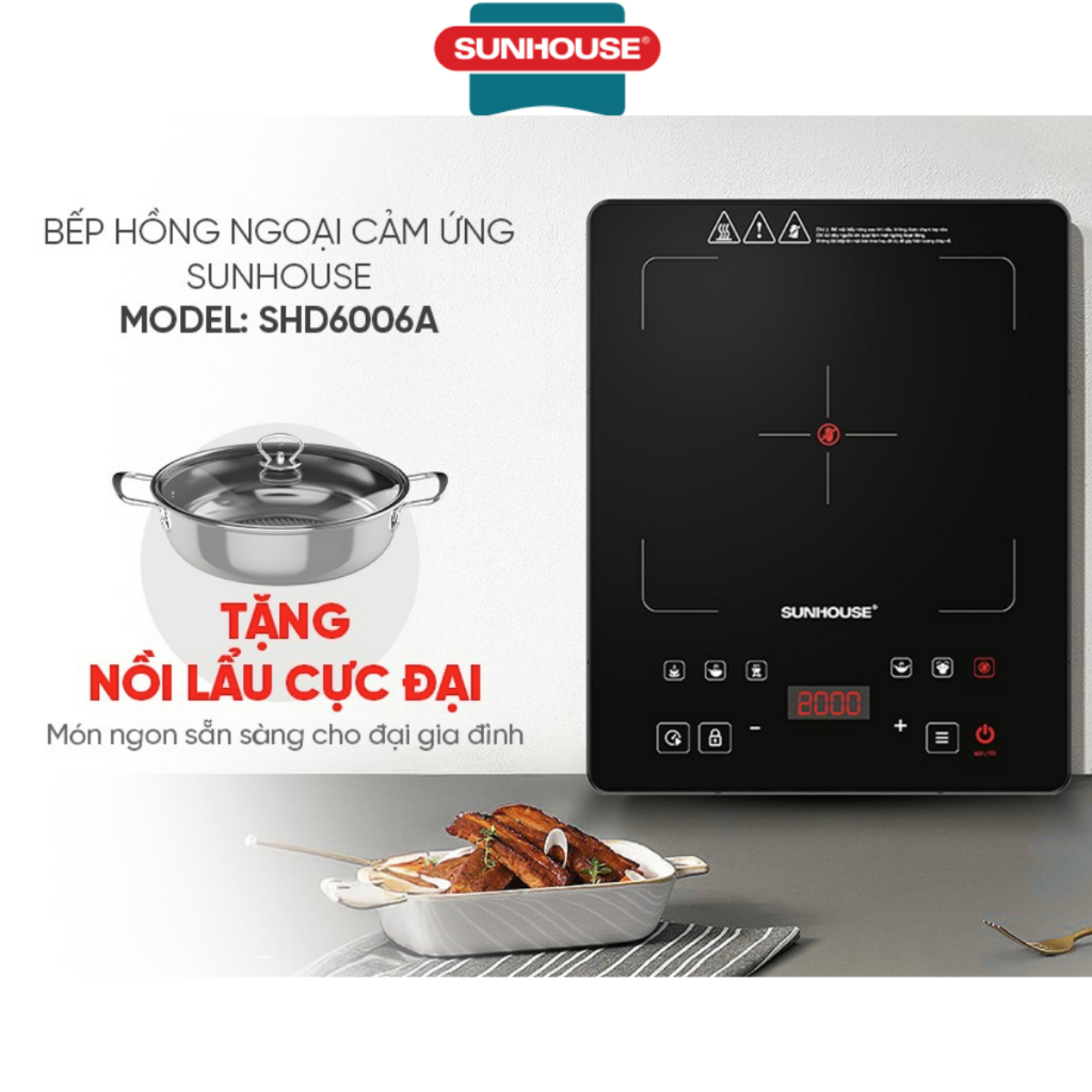 Bếp hồng ngoại cảm ứng Sunhouse SHD6006A
