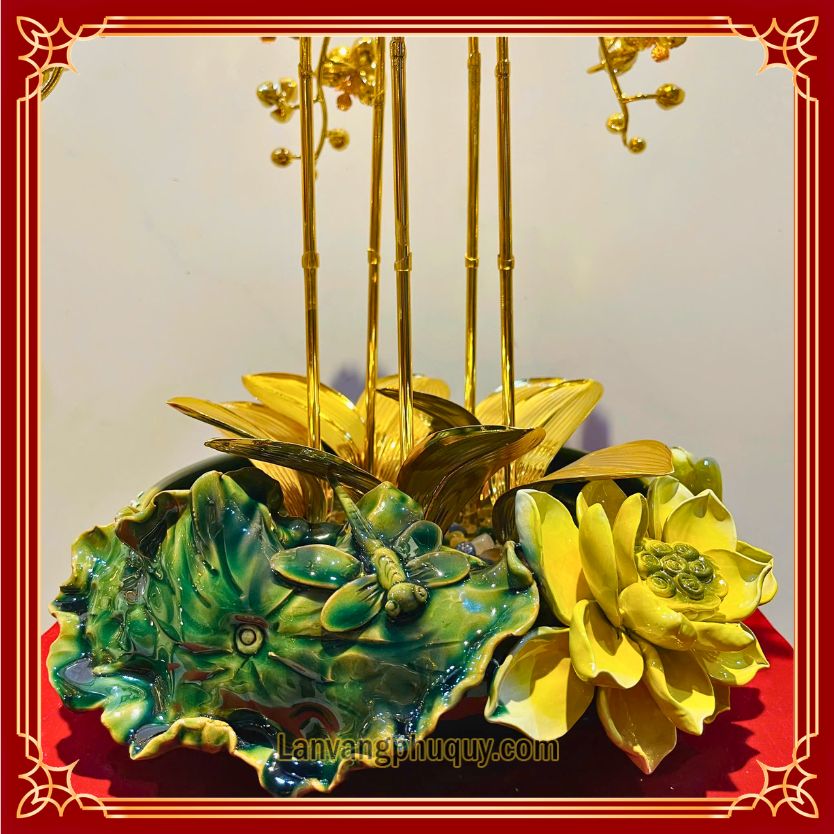 Lan hồ điệp vàng mạ vàng 24k Phú Quý - LVPQ 30