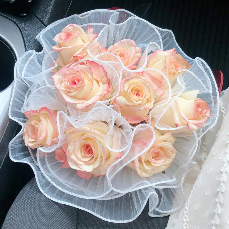 Cuộn vải voan sóng gói hoa, trang trí 28cm x 4m