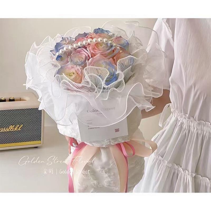Cuộn vải voan sóng gói hoa, trang trí 28cm x 4m