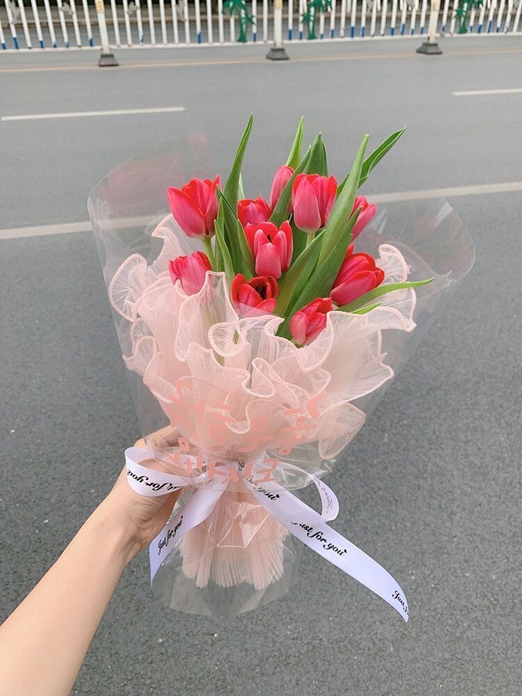 Cuộn vải voan sóng gói hoa, trang trí 28cm x 4m