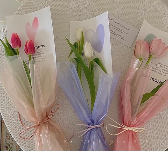 Xấp 20 tờ giấy bóng kiếng màu trong gói hoa, gói quà