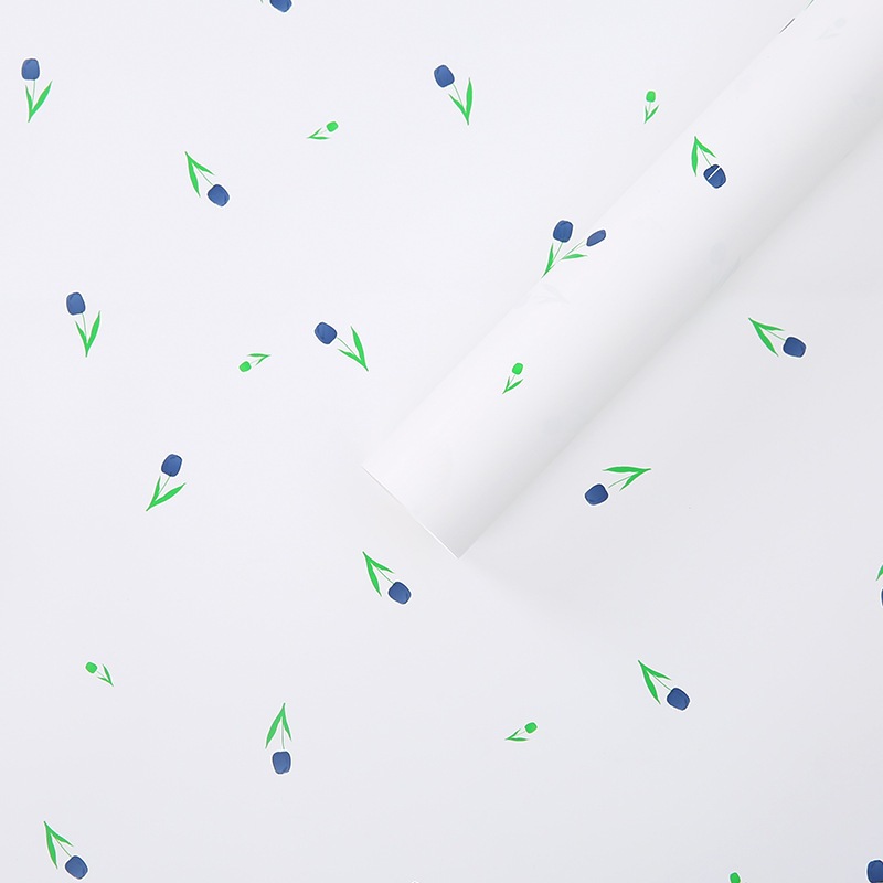 Xấp 20 tờ giấy gói hoa họa tiết hoa tulip chống thấm nước, giấy dày đứng form