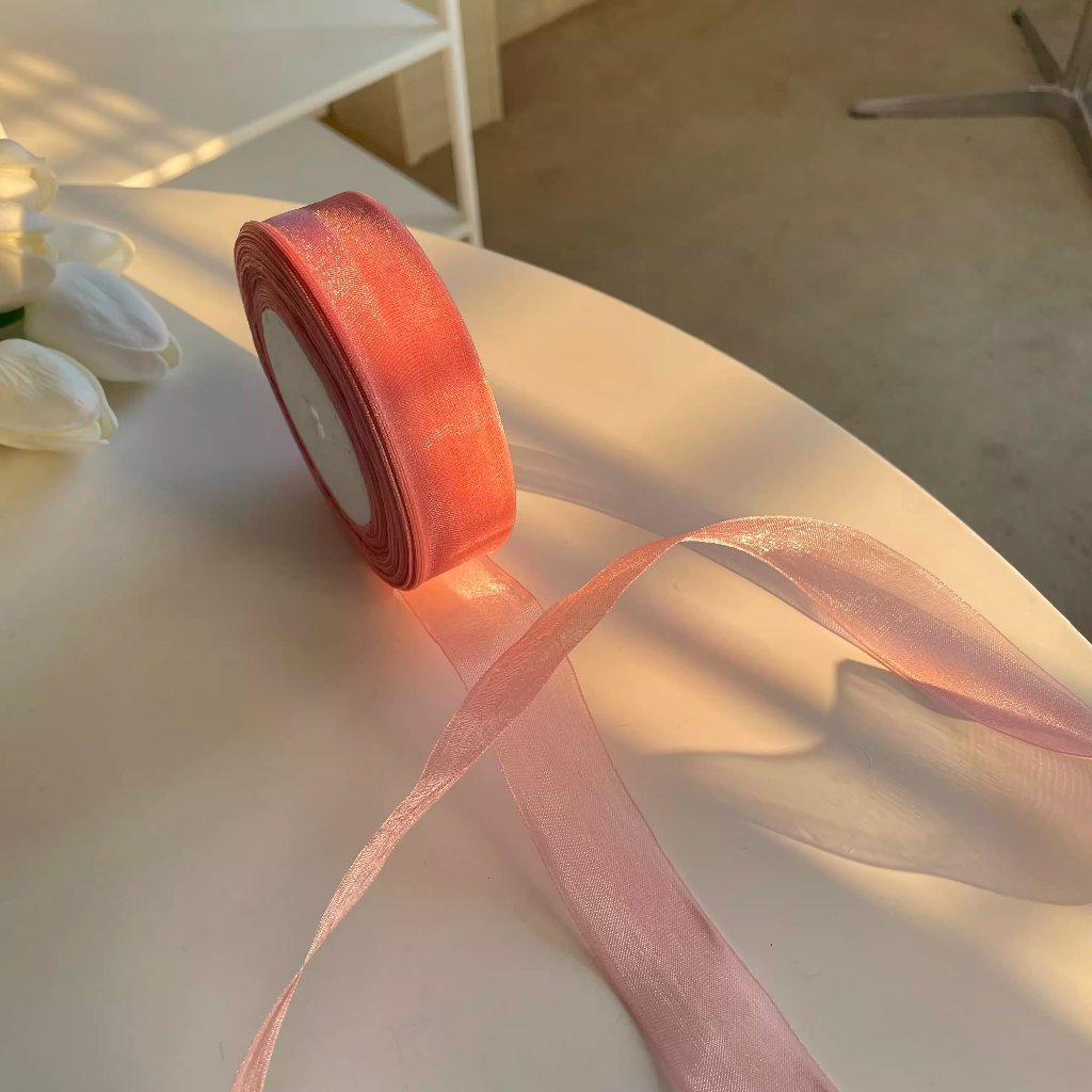 Nguyên cuộn 45m ruy băng lụa xước bản rộng 2cm