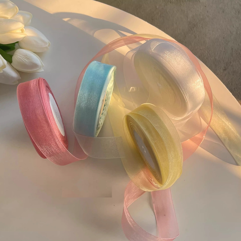 Nguyên cuộn 45m ruy băng lụa xước bản rộng 2cm