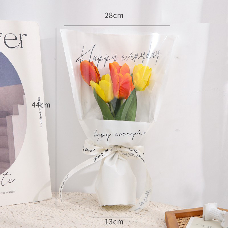 Set 5 túi giấy kiếng in chữ đựng bó hoa làm quà tặng