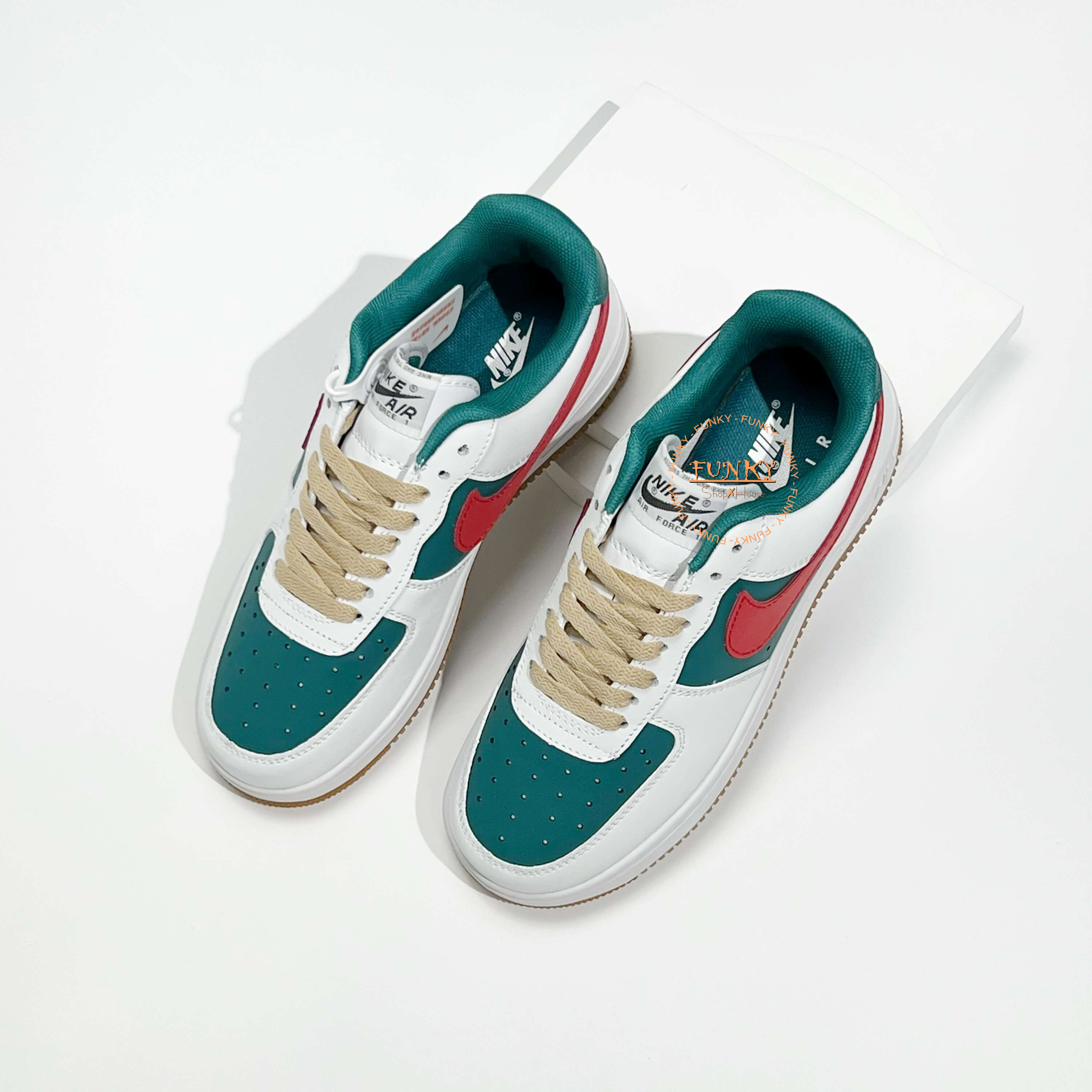 Giày Air Force 1 Low By You Custom Phối Xanh Đỏ Cao Cấp