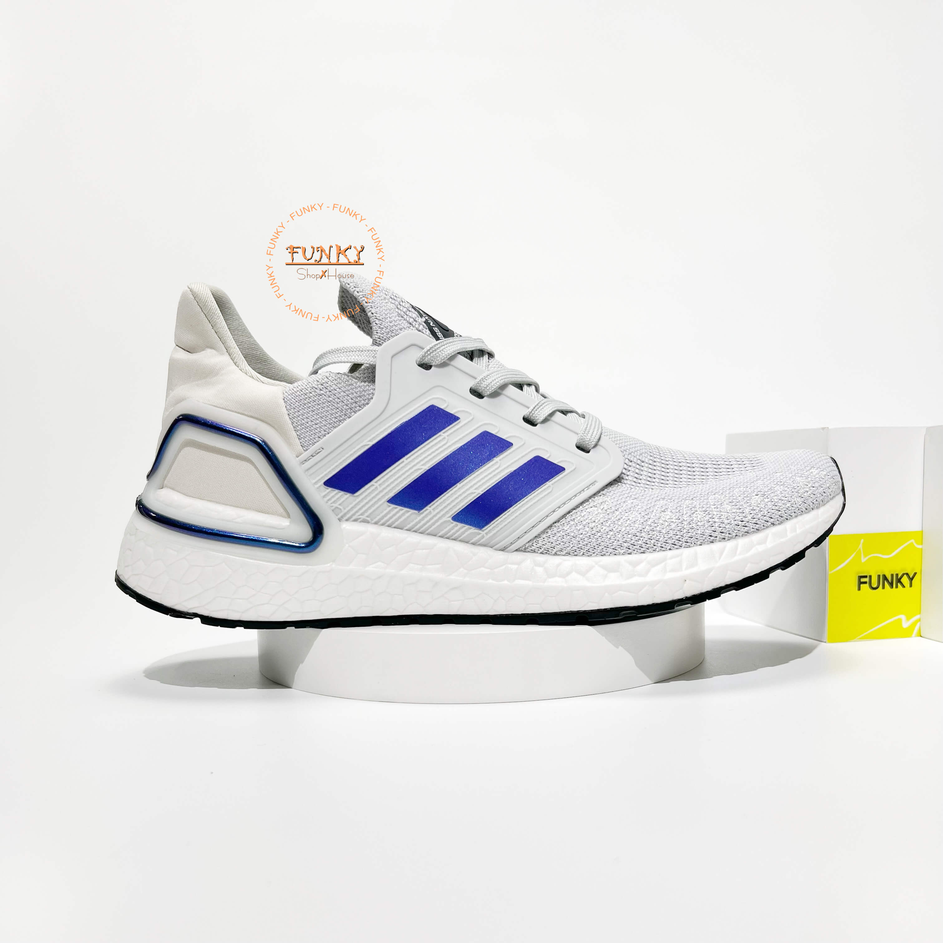 Giày Das Ultra Boost 20 Xám Sọc Xanh