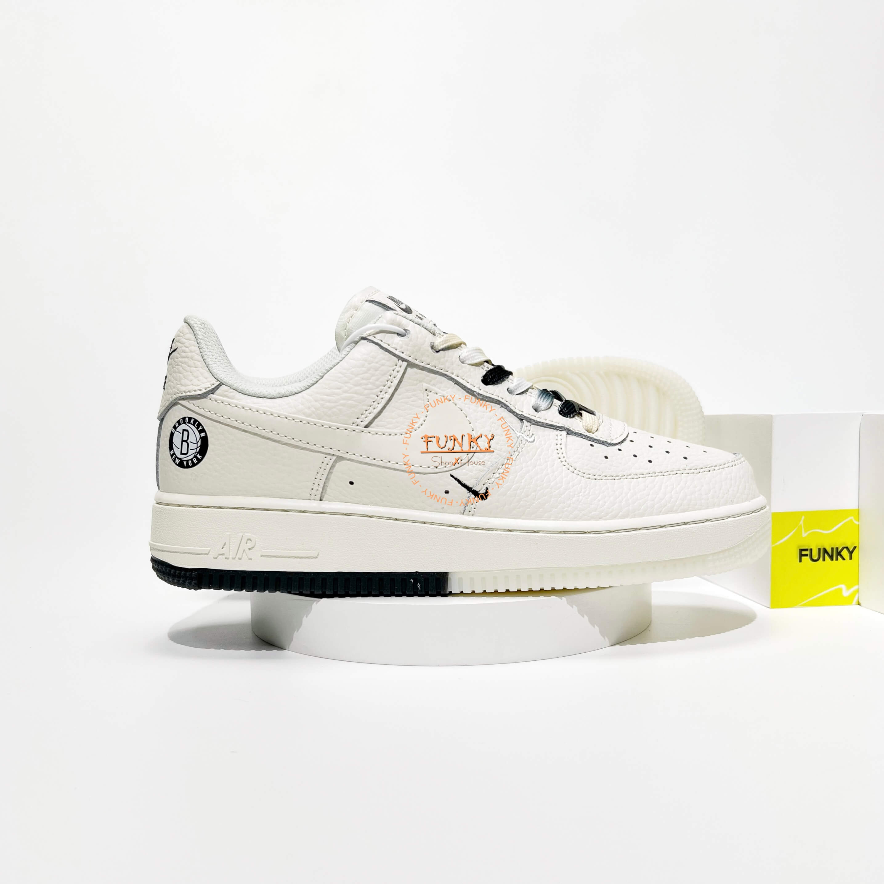 Giày N I K E   Air Force 1 Brooklyn Sail Cao Cấp