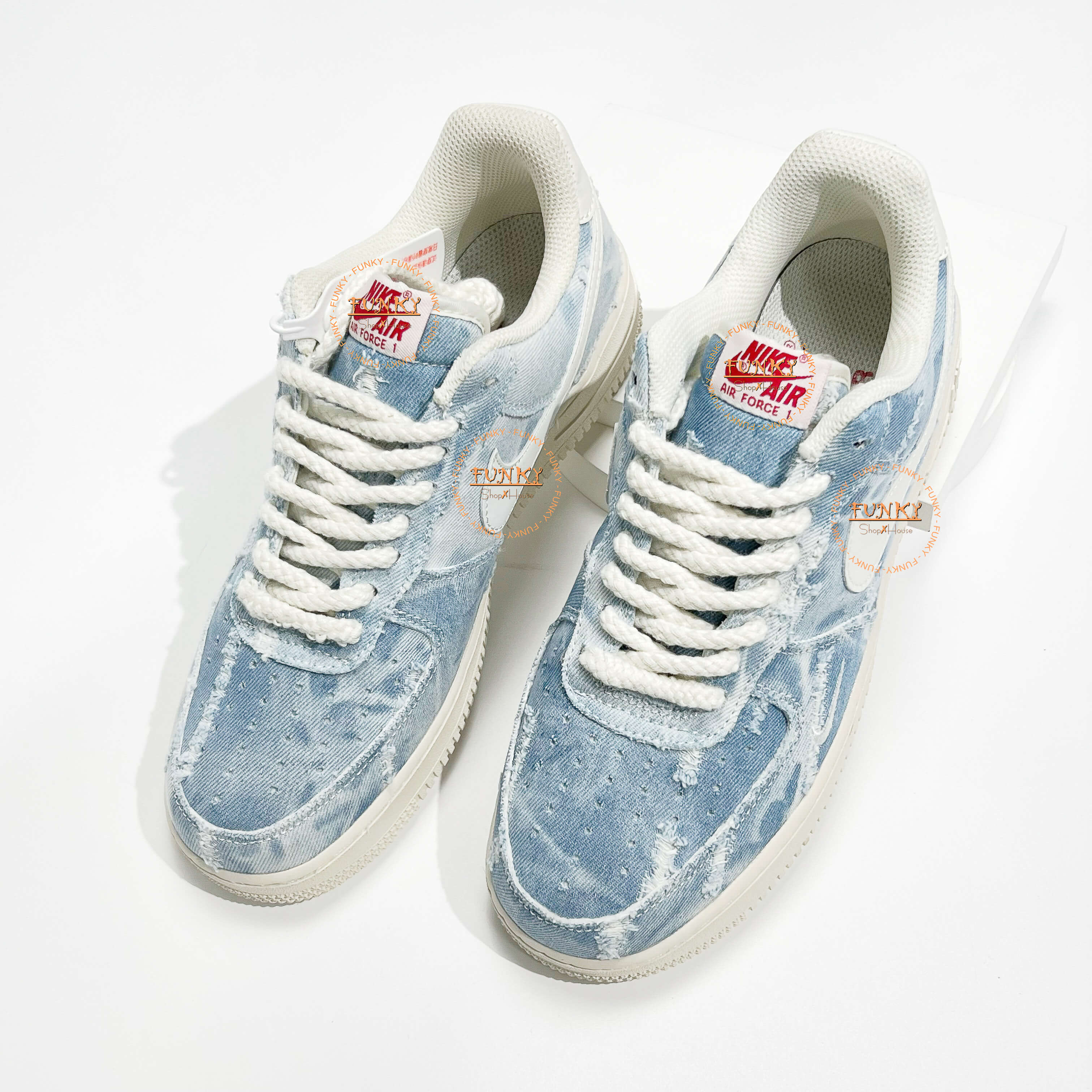 Giày Air Force 1 Canvas Bò Xước Cao Cấp