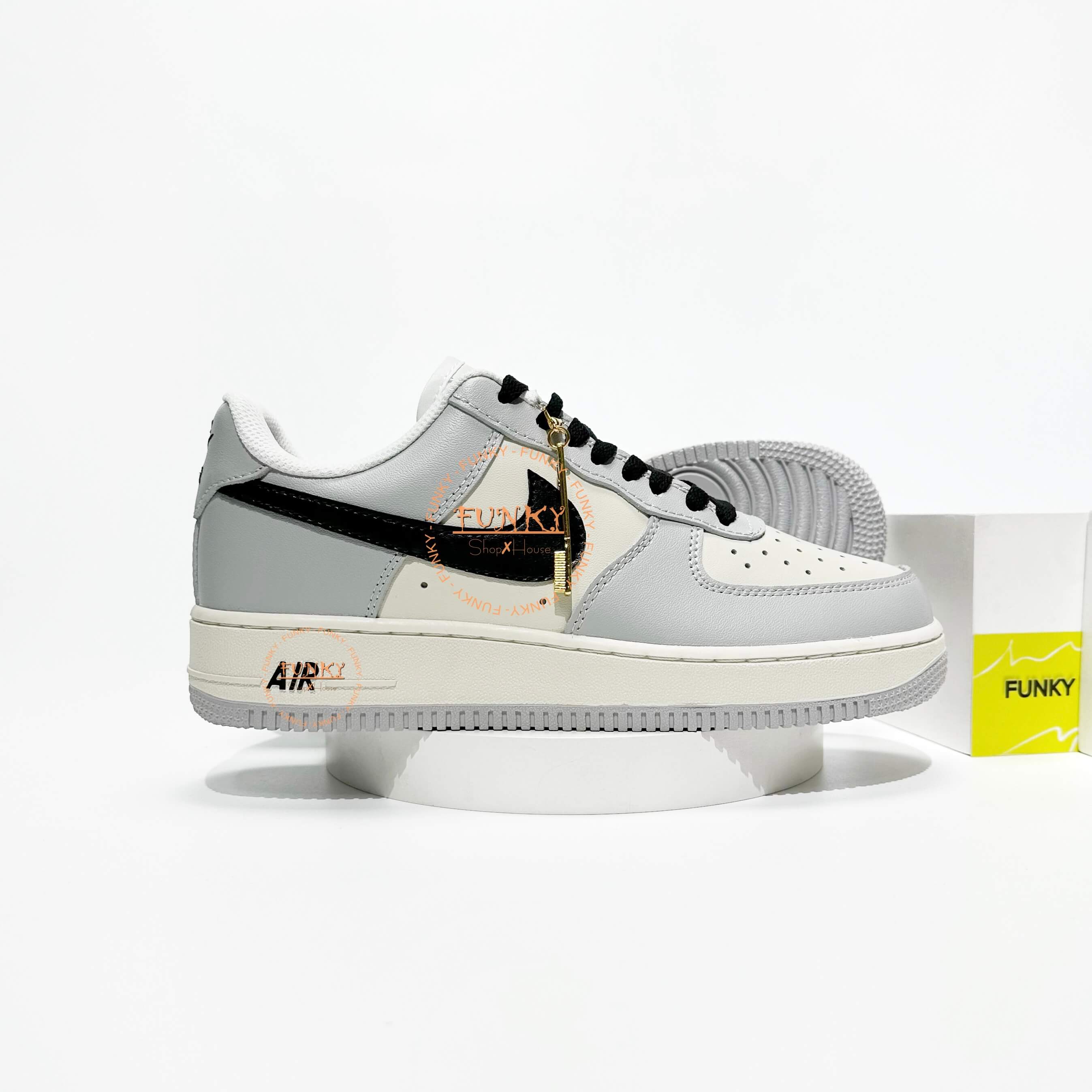 Giày N I K E Air Force 1 Low By You Custom Smoke Grey Cao Cấp