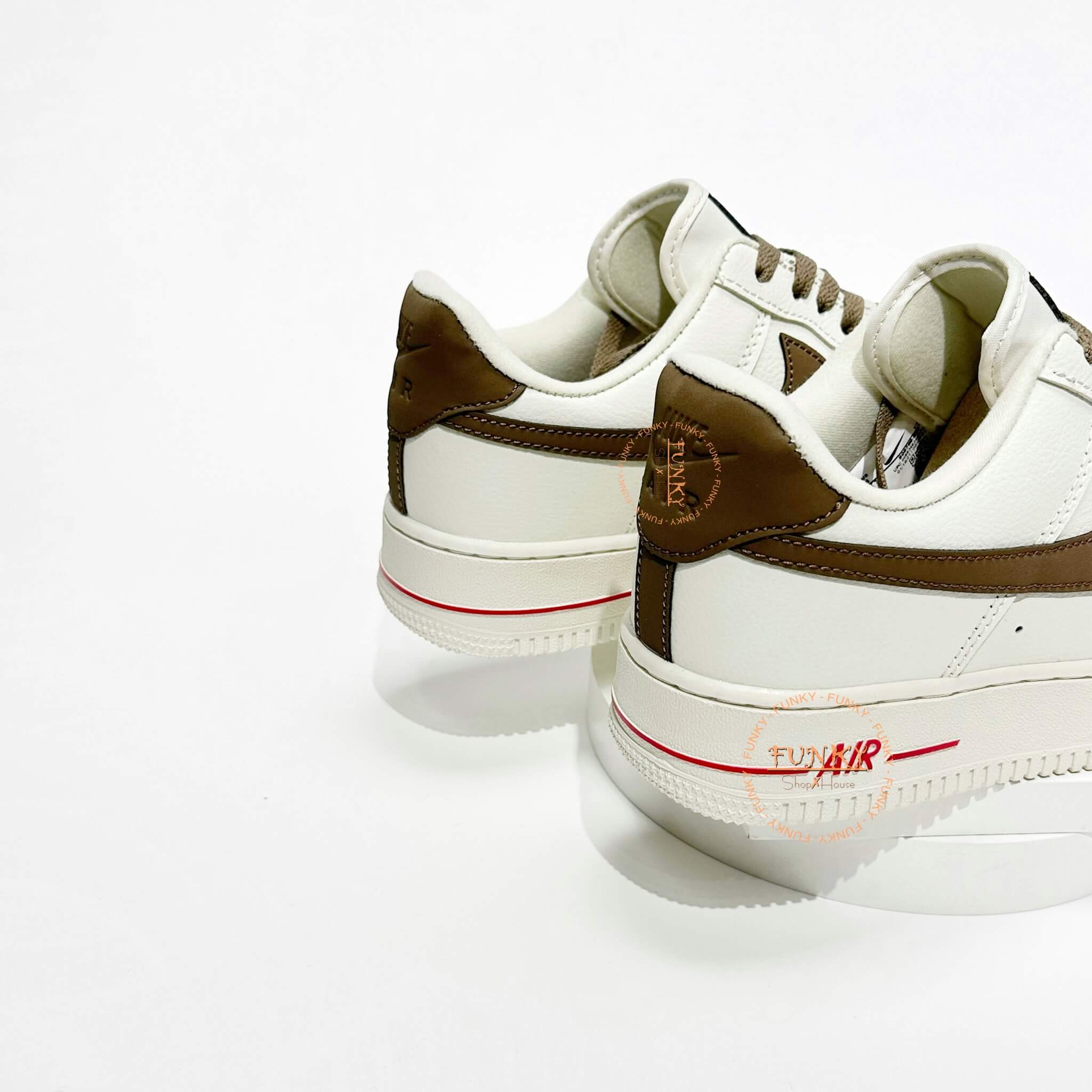 Giày Air Force 1 Low White Brown Cao Cấp