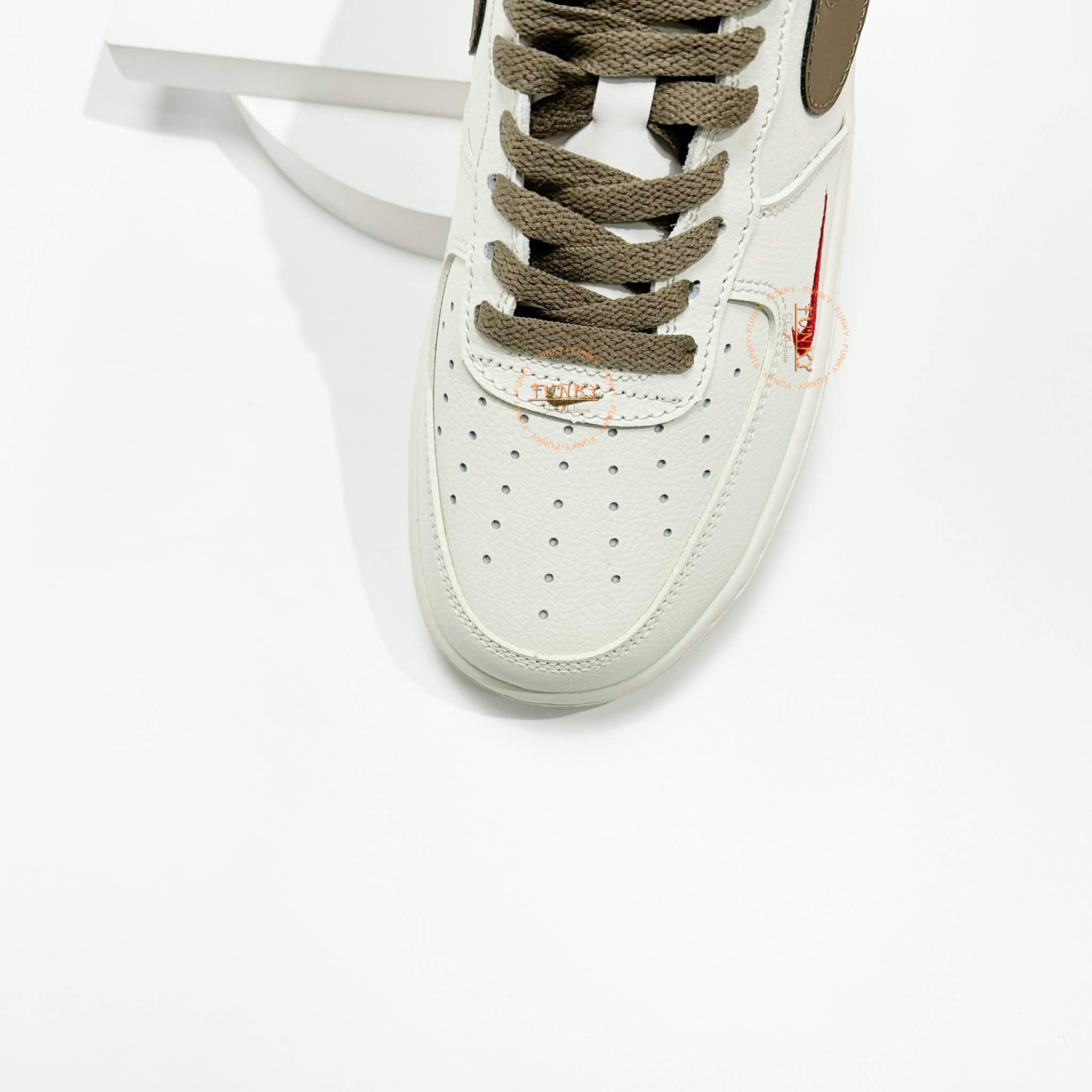 Giày Air Force 1 Low White Brown Cao Cấp