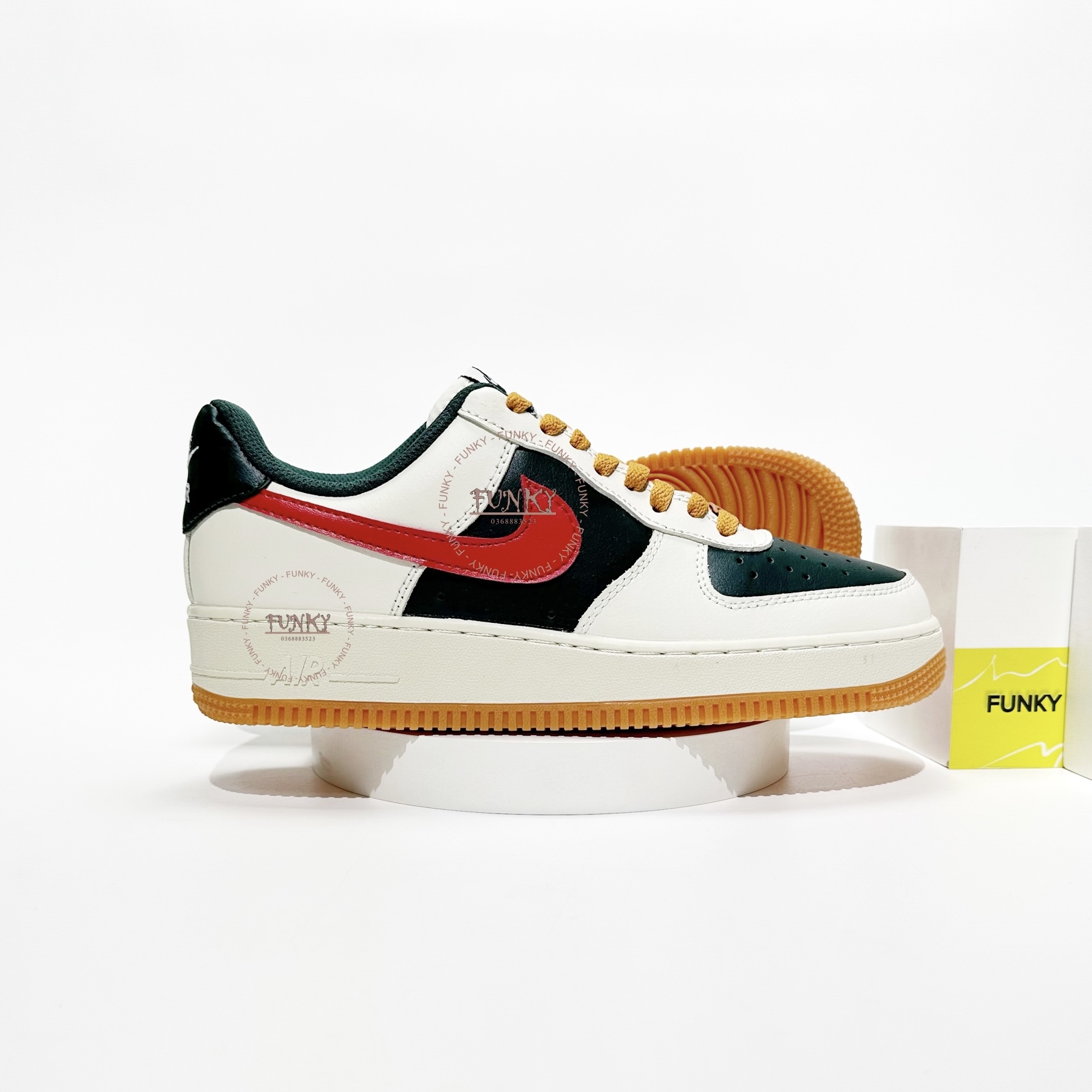 Giày Air Force 1 Low ID Gu.cci Cream Green Red Cao Cấp