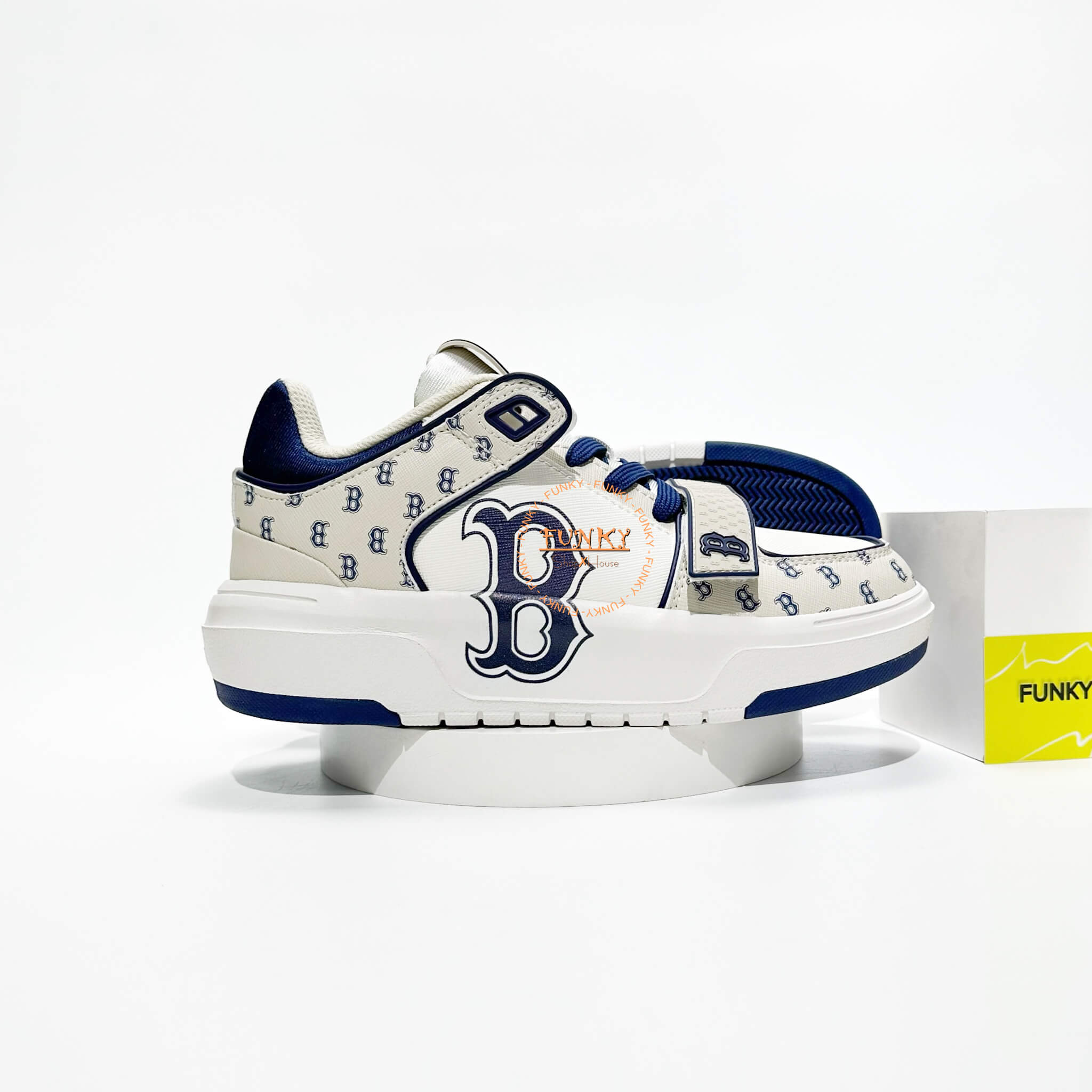Giày M L B Chunky Liner Mid Denim Boston phối Xanh Cao Cấp