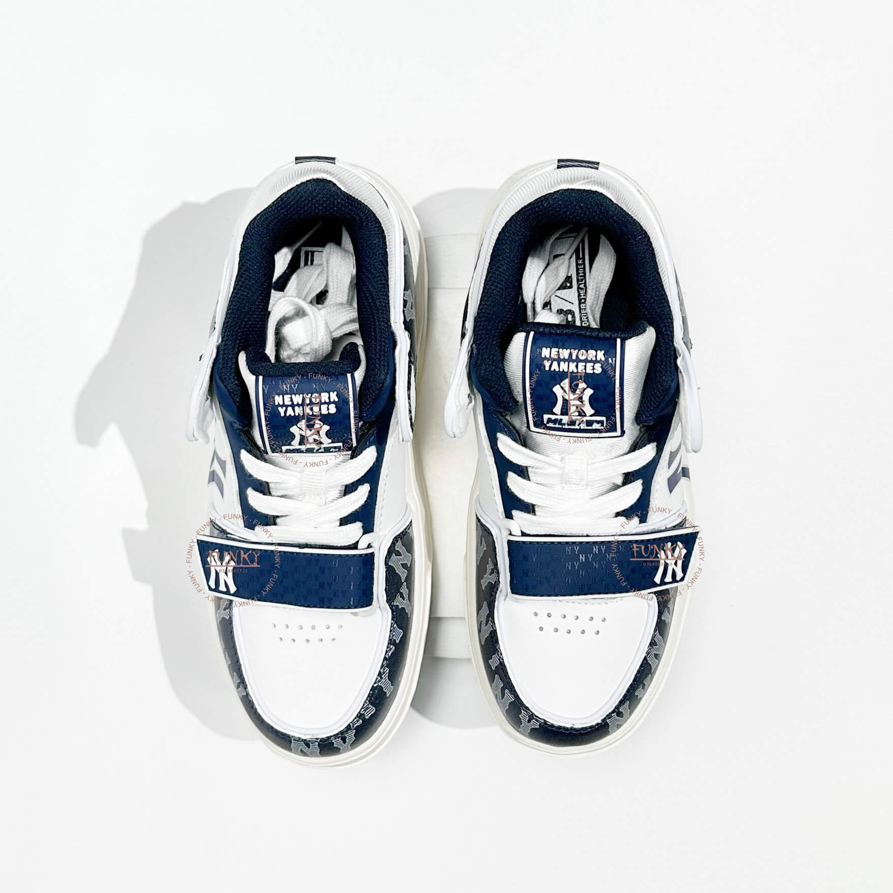 Giày M L B Chunky Liner Mid Denim NY Xanh Cao Cấp