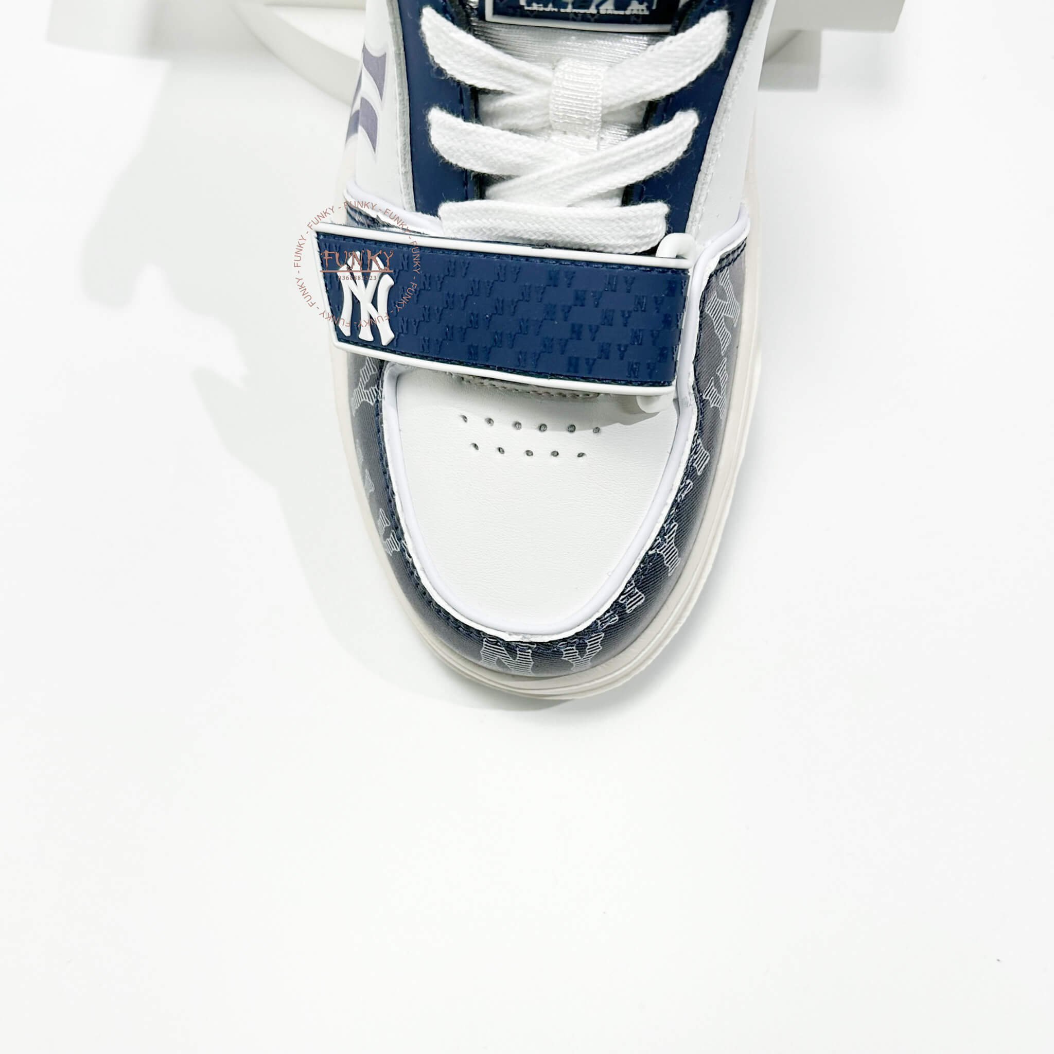 Giày M L B Chunky Liner Mid Denim NY Xanh Cao Cấp